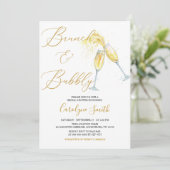 Brunch en Bubble Bridal Shower Invitation Kaart (Staand voorkant)