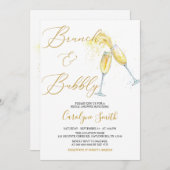 Brunch en Bubble Bridal Shower Invitation Kaart (Voorkant / Achterkant)