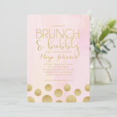 Brunch en Bubble Bridal Shower Invitation Kaart (Staand voorkant)