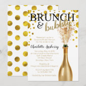 Brunch en Bubble Bridal Shower Invitation Kaart (Voorkant / Achterkant)