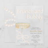 Brunch en Bubble Bridal Shower Invitation Kaart (Voorkant / Achterkant)