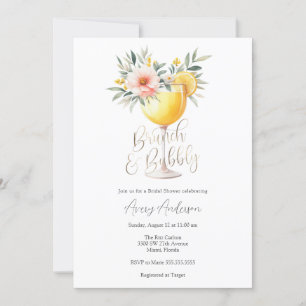 Brunch en Bubble Bridal Shower Invitation Kaart