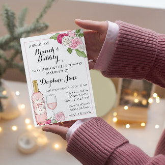 Brunch en Bubble Bridal Shower Invitation Kaart