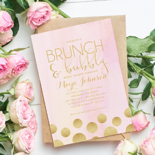 Brunch en Bubble Bridal Shower Invitation Kaart