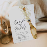 Brunch en Bubble Bridal Shower Invitation Kaart<br><div class="desc">Brunch en Bubble Bridal Shower Invitation. Ontworpen met een prachtige waterverf Gold Champagne-fles. De meeste letters zijn bewerkbaar. Overeenkomende items in ons Cava Party-ontwerp van de winkel.</div>