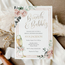 Brunch en Bubble Bridal Shower Invitation Kaart