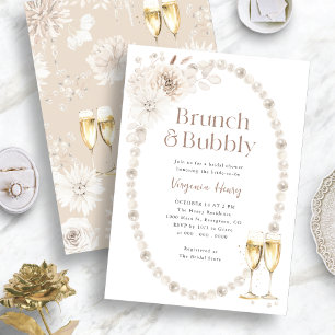 Brunch en Bubble Bridal Shower Invitation Kaart