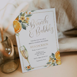 Brunch en Bubble Bridal Shower Invitation Kaart