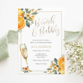 Brunch en Bubble Bridal Shower Invitation Kaart