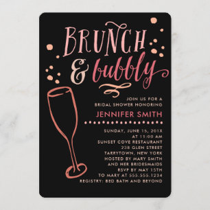Brunch en Bubble Bridal Shower Invitation Kaart