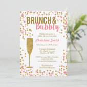 Brunch en Bubble Bridal Shower Invitation Kaart (Staand voorkant)