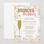 Brunch en Bubble Bridal Shower Invitation Kaart (Voorkant / Achterkant)