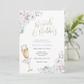 Brunch en Bubble Bridal Shower Invitation Kaart (Staand voorkant)