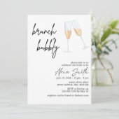 Brunch en Bubble Bridal Shower Invitation Kaart (Staand voorkant)
