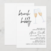 Brunch en Bubble Bridal Shower Invitation Kaart (Voorkant / Achterkant)