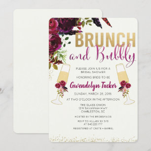 Brunch en Bubble Bridal Shower Invitation Kaart