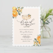 Brunch en Bubble Bridal Shower Invitation Kaart (Staand voorkant)