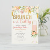 Brunch en Bubble Bridal Shower Invitation Kaart (Staand voorkant)