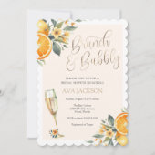 Brunch en Bubble Bridal Shower Invitation Kaart (Voorkant)