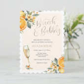 Brunch en Bubble Bridal Shower Invitation Kaart (Staand voorkant)