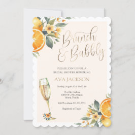 Brunch en Bubble Bridal Shower Invitation Kaart