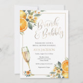 Brunch en Bubble Bridal Shower Invitation Kaart (Voorkant)