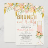 Brunch en Bubble Bridal Shower Invitation Kaart (Voorkant / Achterkant)