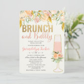Brunch en Bubble Bridal Shower Invitation Kaart (Staand voorkant)
