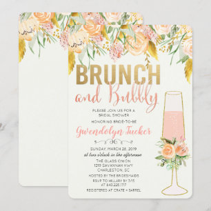 Brunch en Bubble Bridal Shower Invitation Kaart