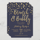 Brunch en Bubble Bridal Shower Invitation Kaart (Voorkant / Achterkant)