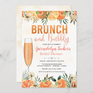 Brunch en Bubble Bridal Shower Invitation Kaart