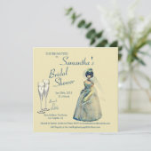 Brunch en Bubble  bruidsdouche uitnodiging (Staand voorkant)