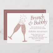 Brunch en Bubble | Cassis Paars Pink Champagne Kaart (Voorkant / Achterkant)