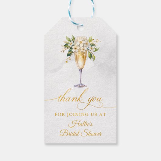 Brunch en Bubble Champagne Vrijgezellenfeest Cadeaulabel (Achterkant)