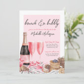 Brunch en bubble Champagne Vrijgezellenfeest Kaart (Staand voorkant)