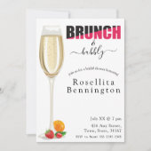 Brunch en Bubble Champagne Vrijgezellenfeest Kaart (Voorkant)