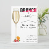 Brunch en Bubble Champagne Vrijgezellenfeest Kaart (Staand voorkant)