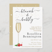 Brunch en Bubble Champagne Vrijgezellenfeest Kaart (Voorkant / Achterkant)