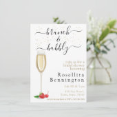 Brunch en Bubble Champagne Vrijgezellenfeest Kaart (Staand voorkant)