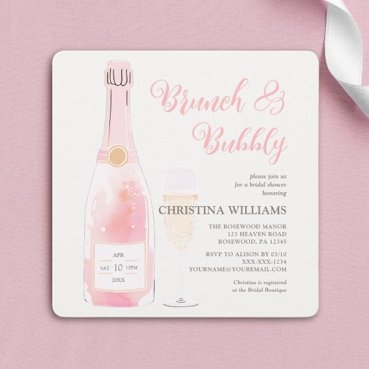 Brunch en Bubble Champagne Vrijgezellenfeest Kaart