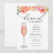 Brunch en Bubble Champagne Vrijgezellenfeest Kaart (Voorkant / Achterkant)