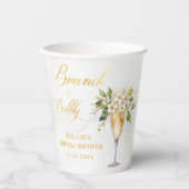 Brunch en Bubble Champagne Vrijgezellenfeest Papieren Bekers (Voorkant)