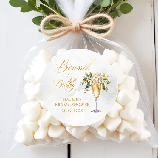 Brunch en Bubble Champagne Vrijgezellenfeest Ronde Sticker