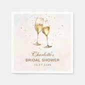 Brunch en Bubble Champagne Vrijgezellenfeest Servet (Voorkant)