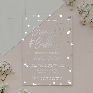Brunch en Bubble Confetti Vrijgezellenfeest Acryl Uitnodigingen