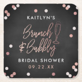 Brunch en Bubble Confetti Vrijgezellenfeest Kartonnen Onderzetters (Voorkant)