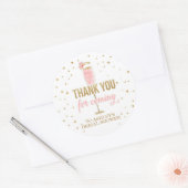 Brunch en Bubble Dank u roze Vrijgezellenfeest Cla Ronde Sticker (Envelop)