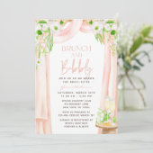 Brunch en Bubble Elegant Floral Vrijgezellenfeest Kaart (Staand voorkant)