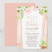 Brunch en Bubble Elegant Floral Vrijgezellenfeest Kaart (Voorkant / Achterkant)