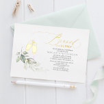 Brunch en Bubble Elegant Greenery Vrijgezellenfees Folie Uitnodiging<br><div class="desc">Elegant dreamy greenery vrijgezellenfeest echte folie uitnodigingen - Brunch en Bubble</div>